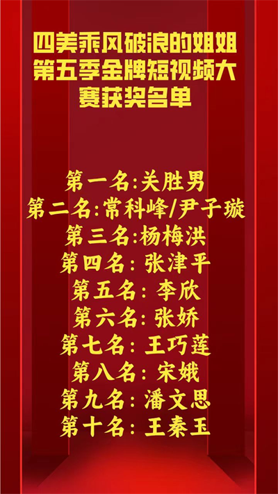 四美金牌短视频大赛10强震撼出炉！